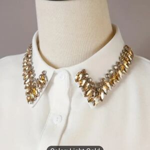 Elegant Gold and Silver Embellished Collar Necklace
